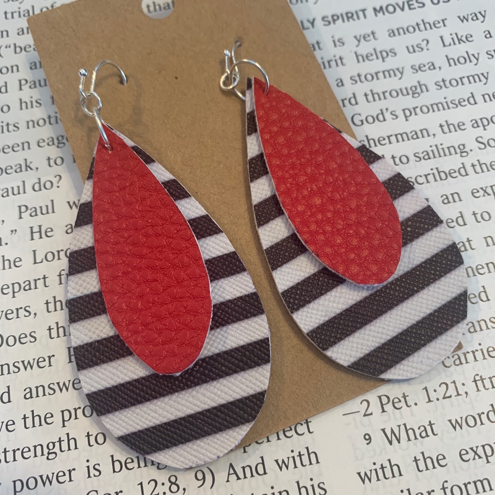 Reversible PU Leather Earrings!